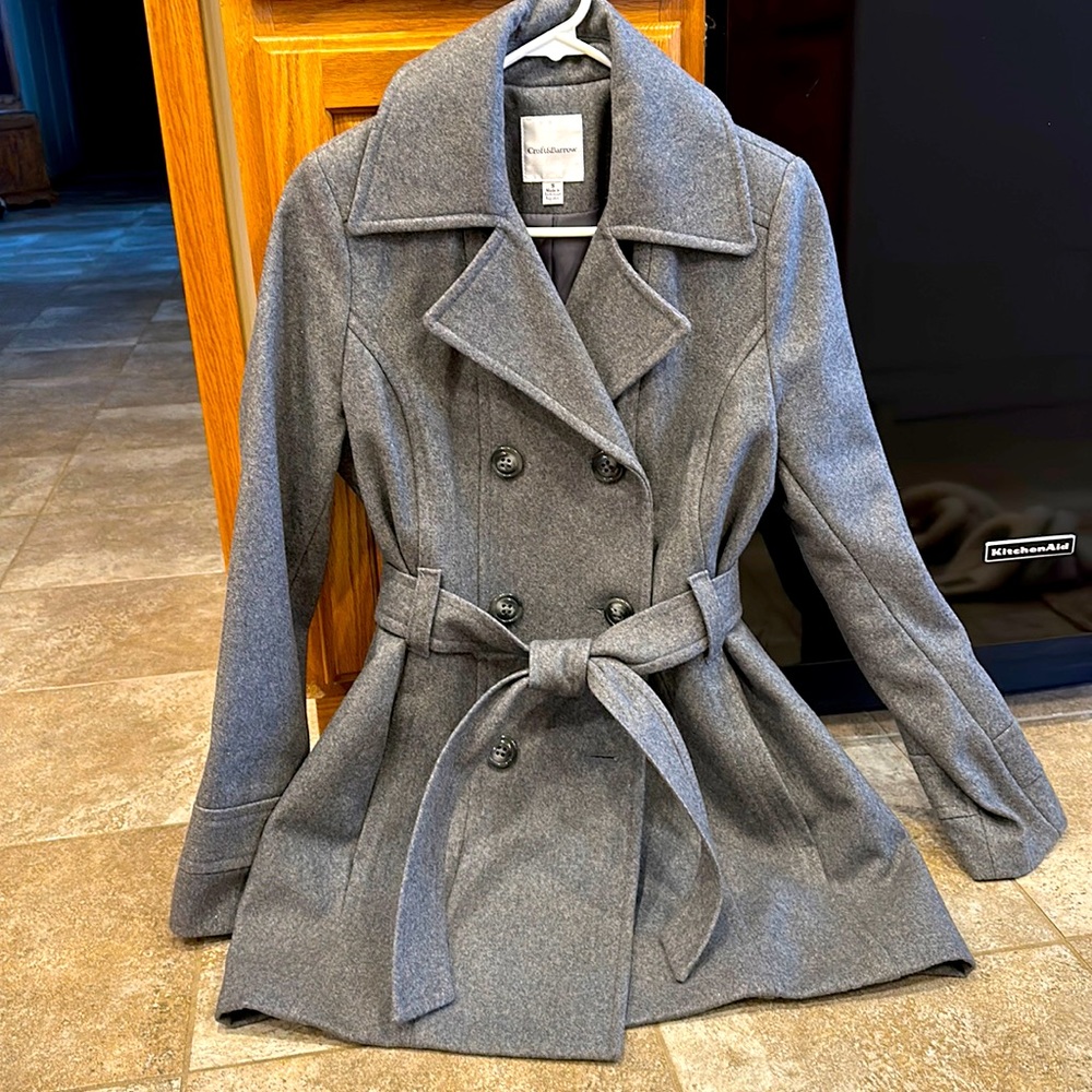 Women’s gray wool peacoat